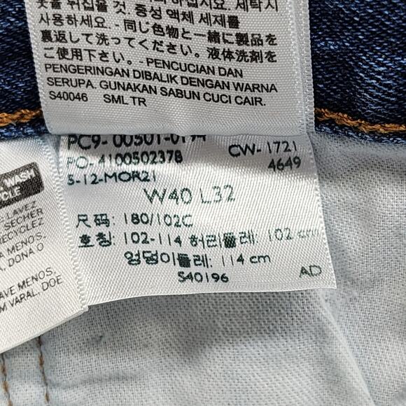 Vintage Levi's 501 Jeans Mens W40 L30.5* Blue Distressed Button Fly Straight Leg - Picture 9 of 14